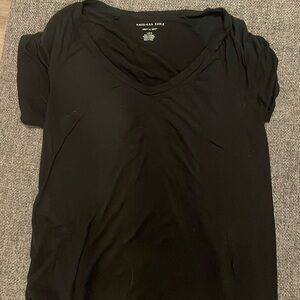 black american eagle black vneck shirt